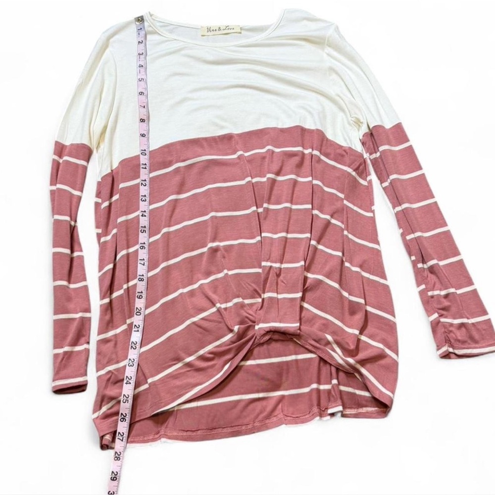 Pink & White Striped Color Block Twist Front Top - Picture 16 of 16